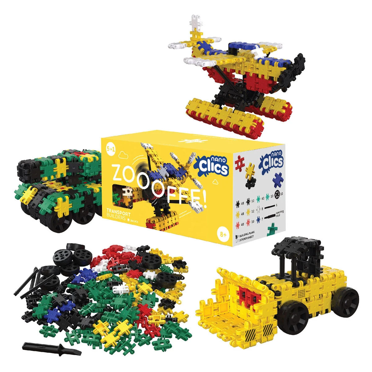 Nano Clics Transport 250pc Zooofff Nano Clics Transport 250pc Zooofff -Toyology Toys 1250383c