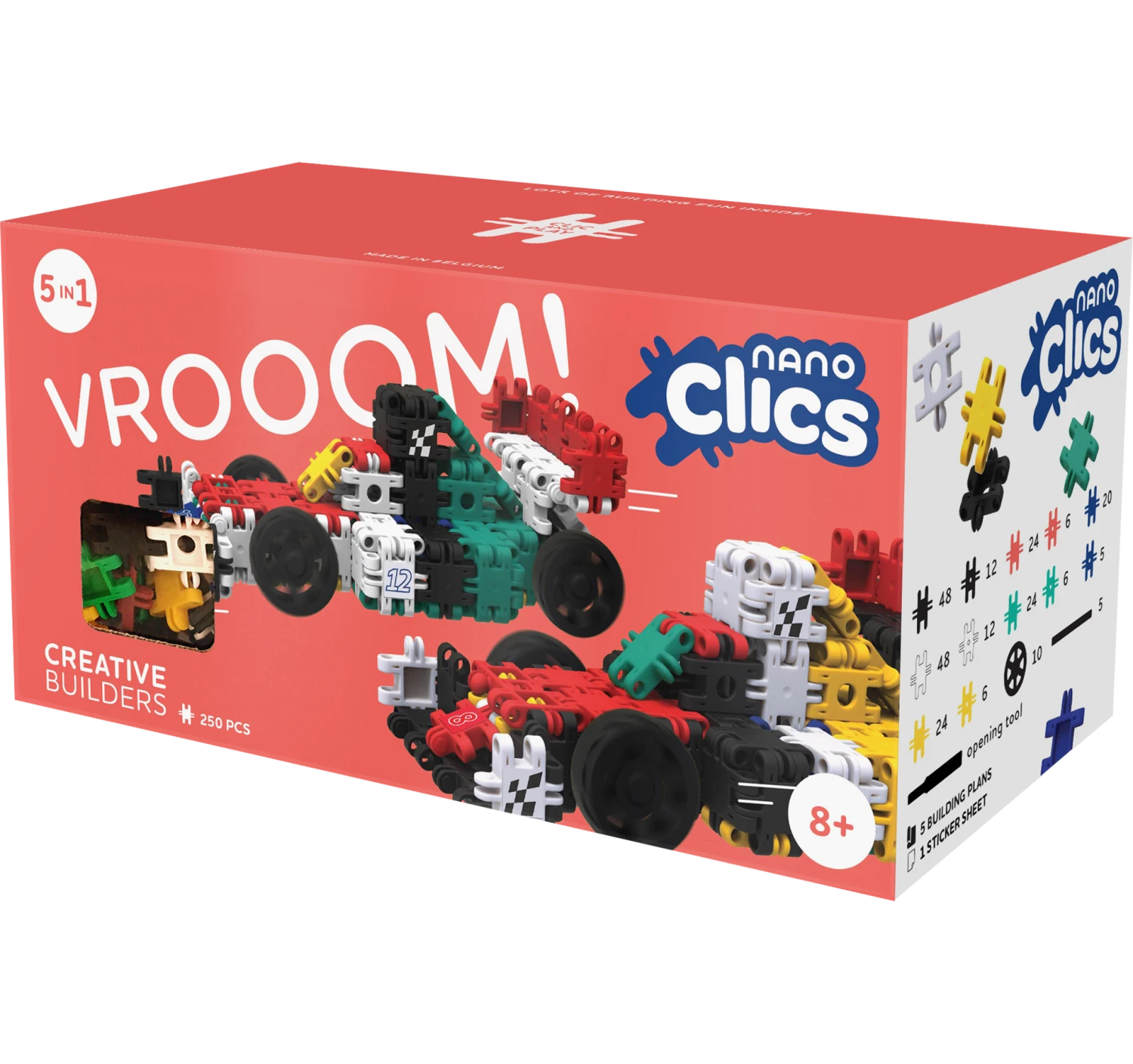 Nano Clics Creative 250pc Vroom Nano Clics Creative 250pc Vroom -Toyology Toys NC002 Nano Clics Creative Builders 250pcs
