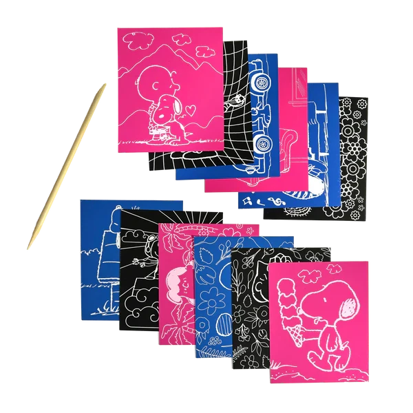 OOLY x PEANUTS Scratch Art Kit OOLY X PEANUTS Scratch Art Kit -Toyology Toys OOLY Peanuts Scratch Art Scratch Cards