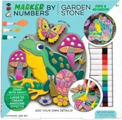 Marker By Number Frog & Mushroom Garden Stone