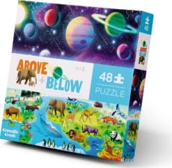 Crocodile Creek Above & Below/Earth & Space - 48pc Puzzle