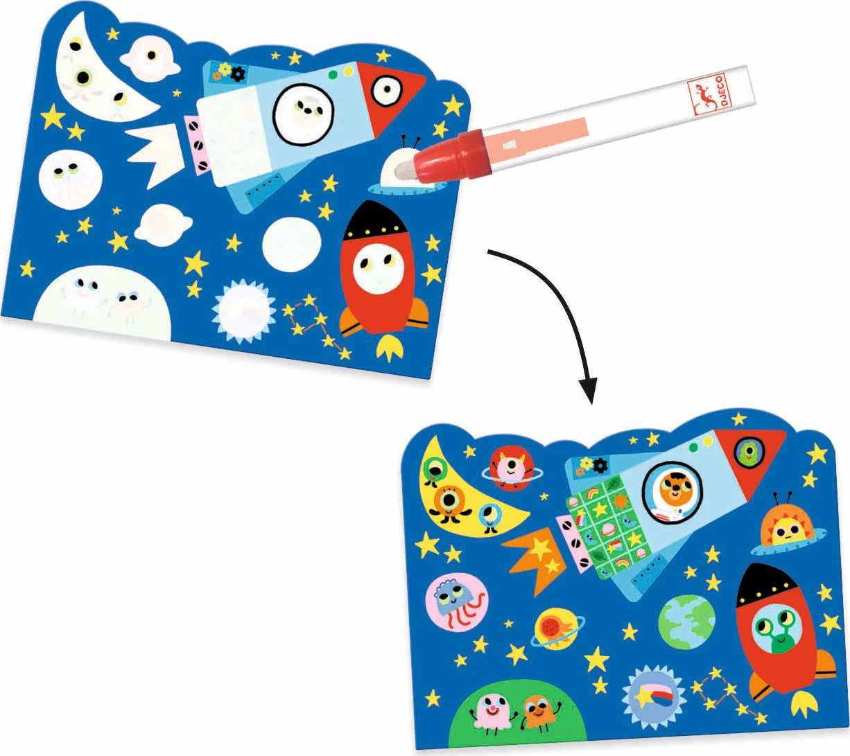 PG Paint w/Water - Hidden Sky Djeco PG Paint W/Water - Hidden Sky -Toyology Toys djcodj09061