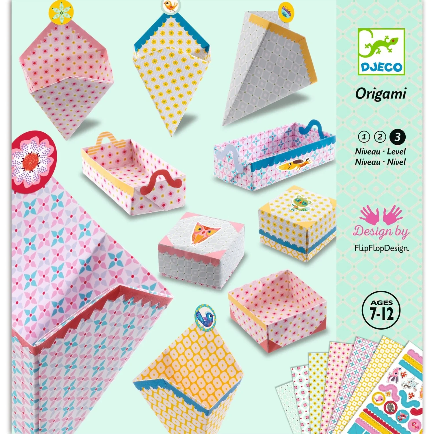 Small Boxes Origami Paper Craft Kit Djeco Small Boxes Origami Paper Craft Kit -Toyology Toys