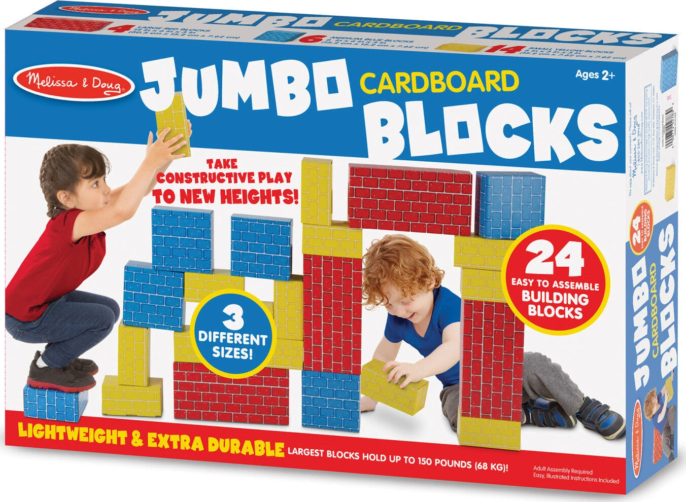 Jumbo Cardboard Blocks (24 pc) Melissa & Doug Jumbo Cardboard Blocks (24 Pc) -Toyology Toys md2783