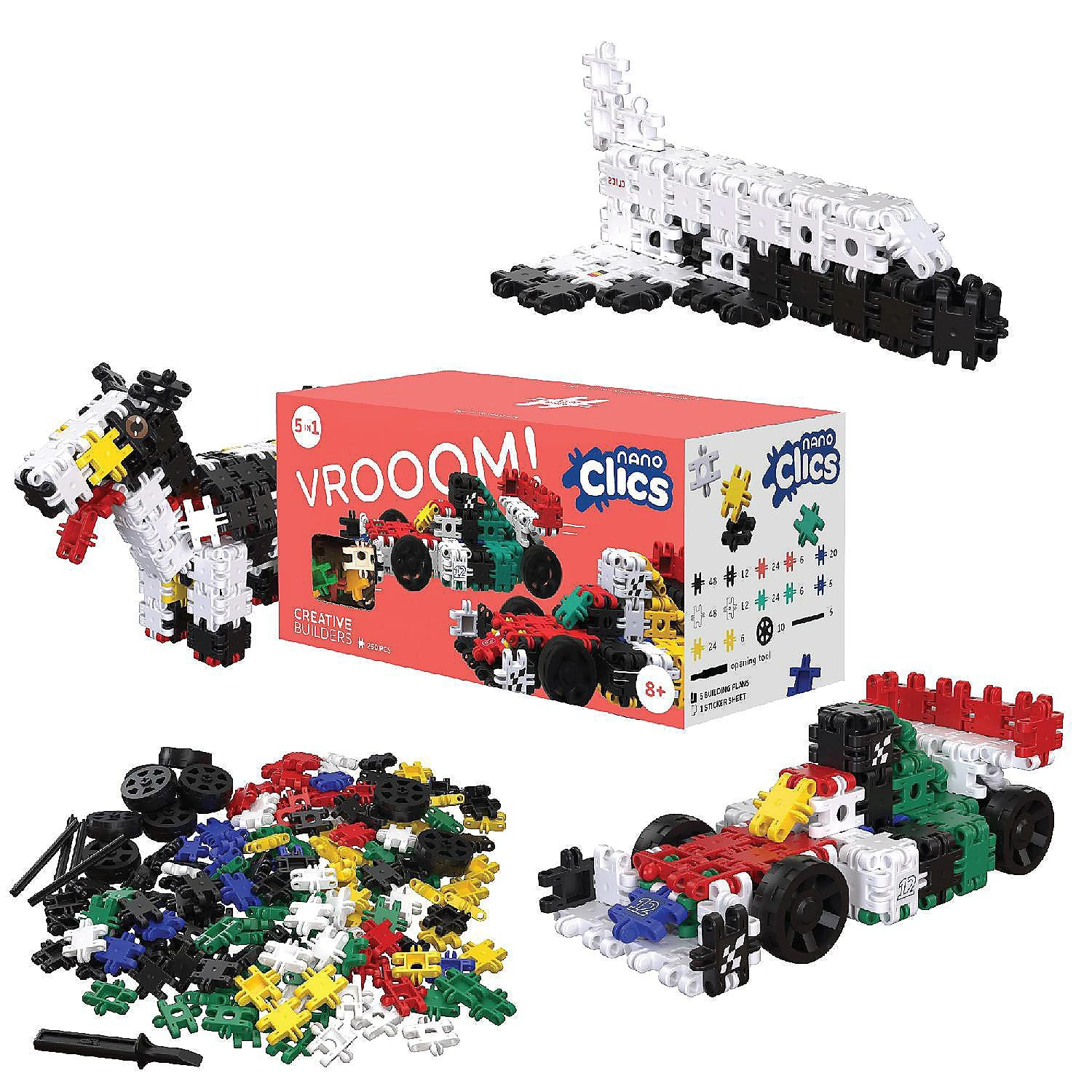 Nano Clics Creative 250pc Vroom Nano Clics Creative 250pc Vroom -Toyology Toys nano clics creative 250pc vroom construction toys for children ages 8 14604300 NOWA