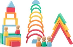 Rainbow Wooden Blocks -Toyology Toys novtkr105 10