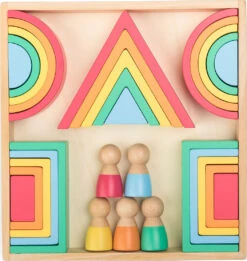 Rainbow Wooden Blocks -Toyology Toys novtkr105 11
