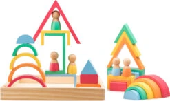 Rainbow Wooden Blocks -Toyology Toys novtkr105 4