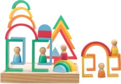 Rainbow Wooden Blocks -Toyology Toys novtkr105 6