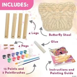 MindWare Paint Your Own Butterfly Wooden Stool 4 MindWare Paint Your Own Butterfly Wooden Stool -Toyology Toys paint your own stool butterfly 14507422 a02 1