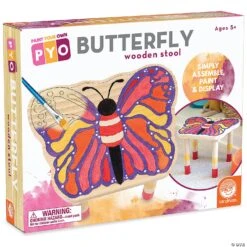 MindWare Paint Your Own Butterfly Wooden Stool