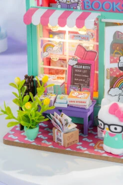 DIY Miniature Bookstore Kit - Hello Kitty's Book Store -Toyology Toys tgtg ho24 dghk152 5