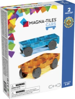 Magna-Tiles Cars 2 Piece Expansion Set Blue/Orange