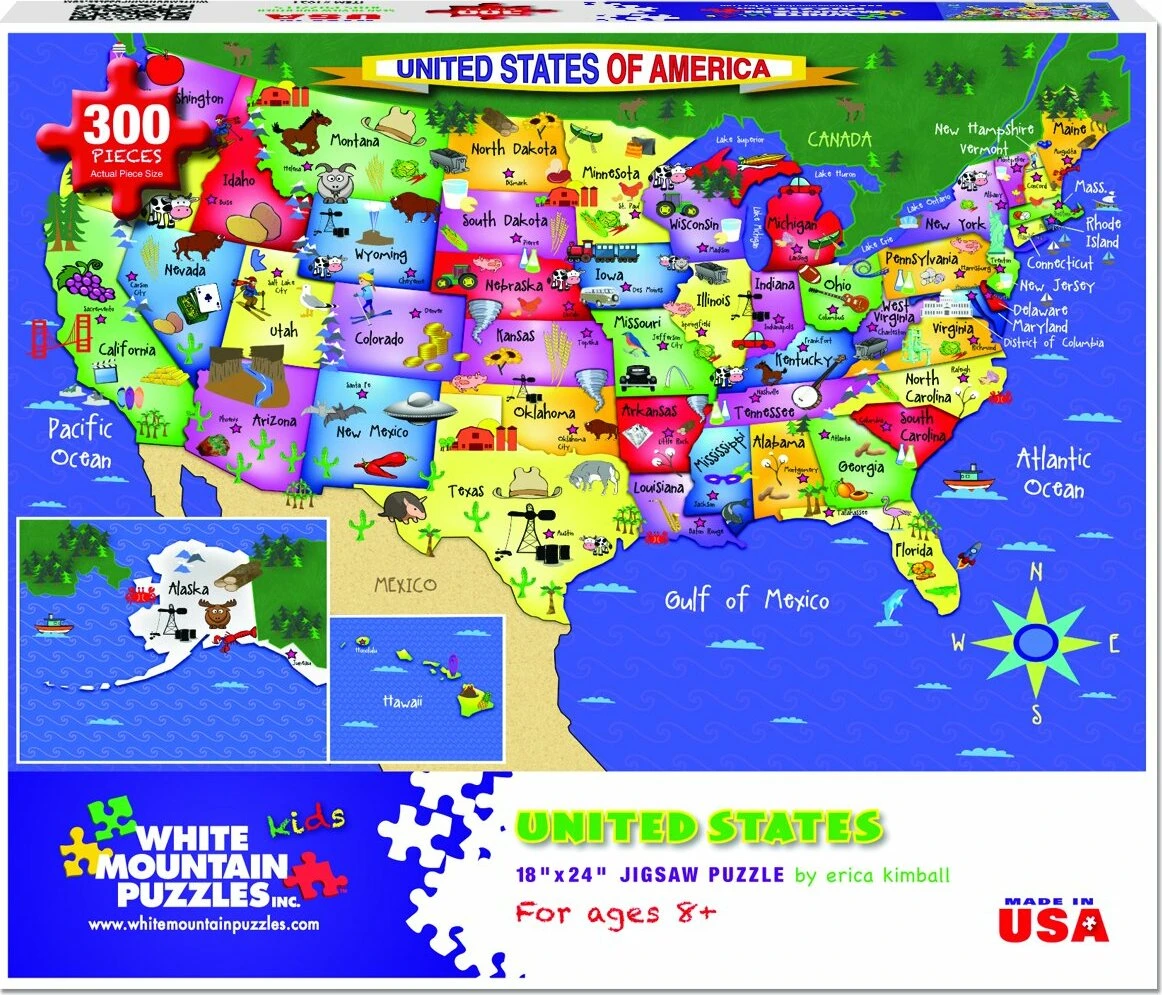 United States of America Puzzle - 300pc puzzle United States Of America Puzzle - 300pc Puzzle -Toyology Toys wmpu1021pz 1
